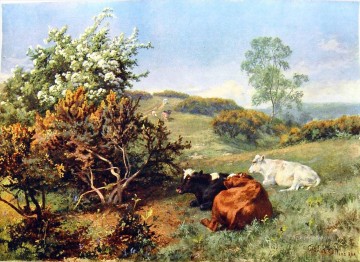 Charles Collins paysage avec du bétail Peinture à l'huile